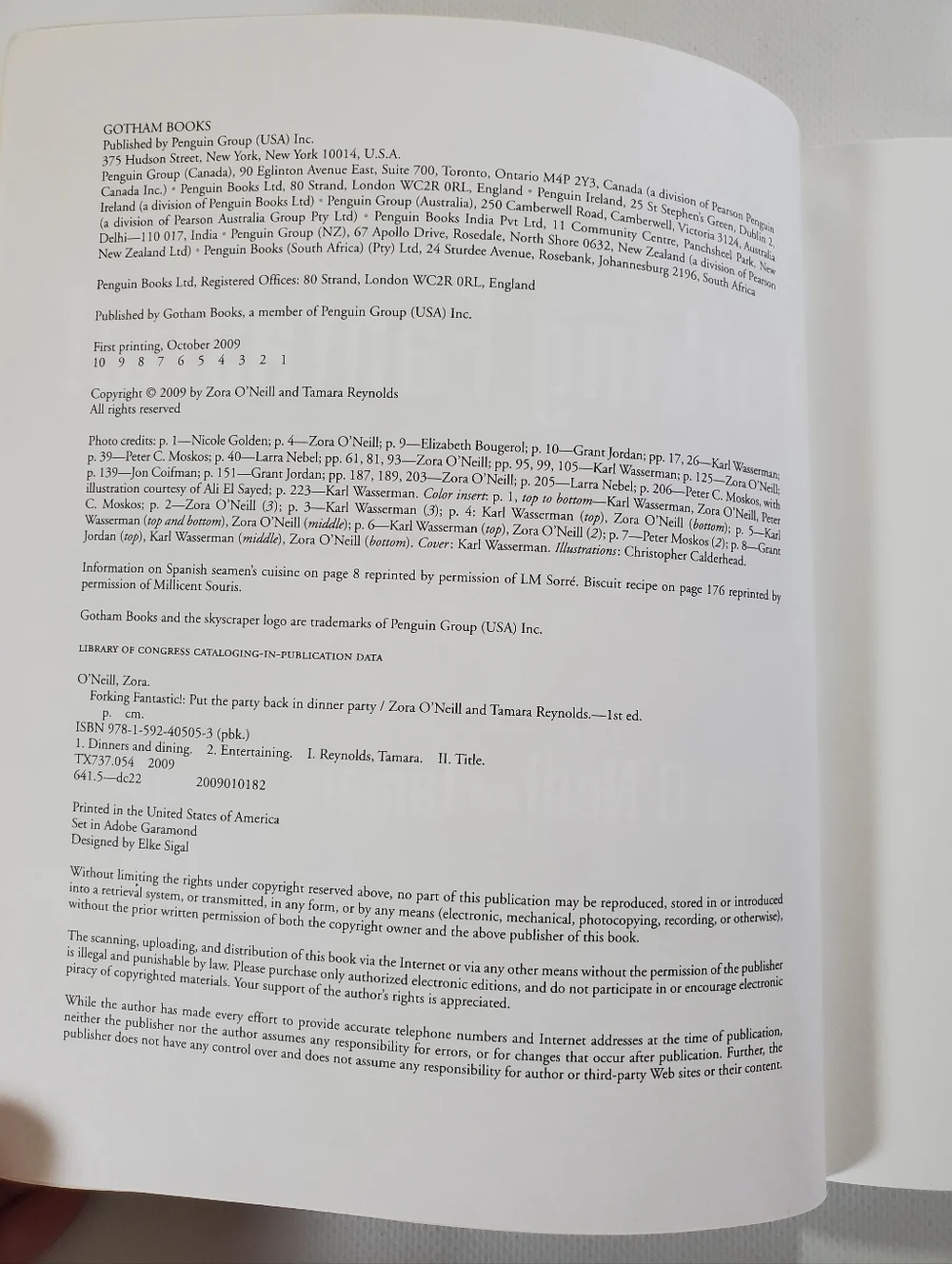 🟢 Forking Fantastic Cookbook by Zora O'Neill And Tamara Reynolds Dinner Party